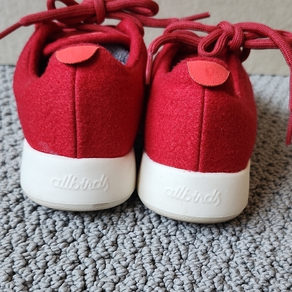 ALLBIRDS Women's Merino Wool Runner Sneaker Tie Uppers Red Size US 6 - Picture 4 of 6